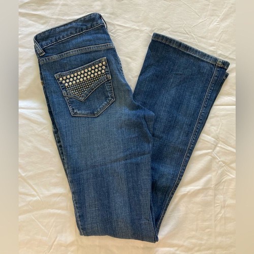 Cache rhinestone studded jeans - cache,